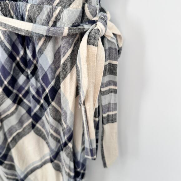 SPLENDID Annalise Plaid Blue & White Maxi Dress // L - Picture 8 of 14